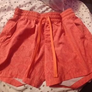 Field & Stream Orange Athletic Shorts Lightweight Elastic Waist